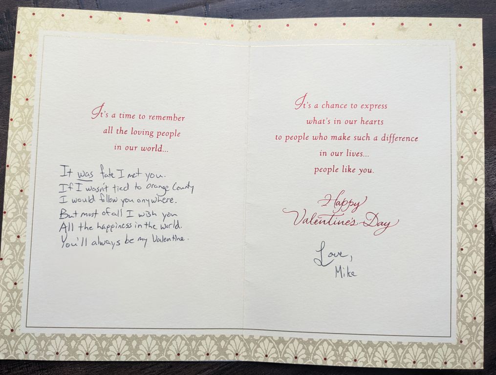tarjeta san valentín pareja