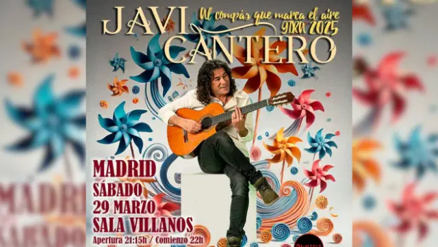 Cartel concierto Javi Cantero en Madrid.