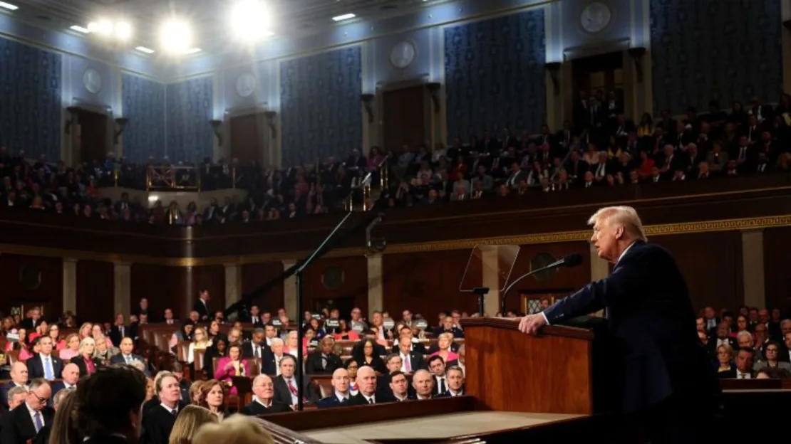 El presidente de Estados Unidos, Donald Trump, se dirige a una sesión conjunta del Congreso en el Capitolio de Estados Unidos en Washington, el martes 4 de marzo de 2025. Crédito: Win McNamee/Getty Images