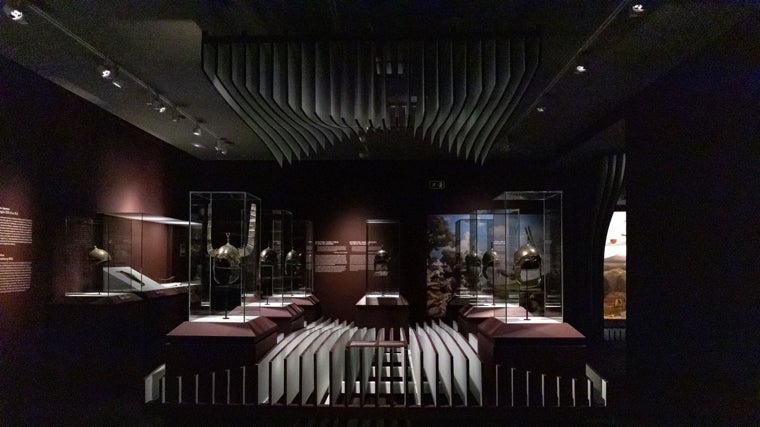 Sala con los siete cascos celtibéricos